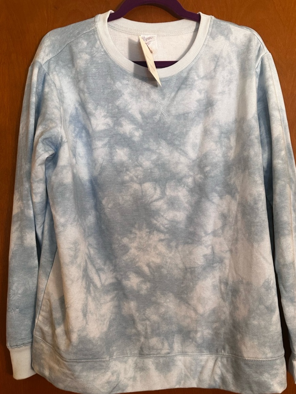 Stars Above Blue & White tie-dye Crewneck Sweatshirt - super soft!